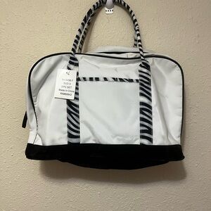 Zebra Print White and Black Tote Bag with Matching Handbag